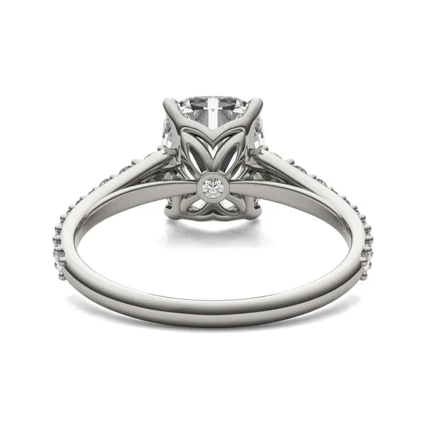 Elongated Cushion Signature Graduated Side-Stone Engagement Ring