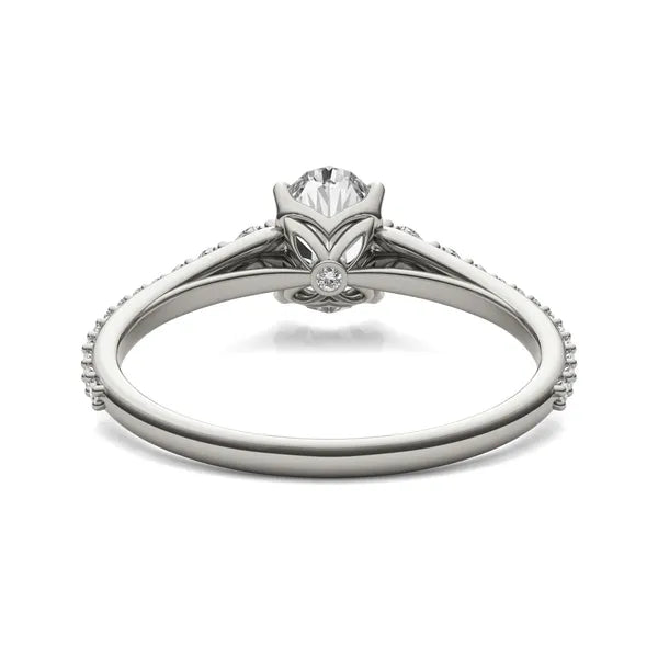 Oval Signature Graduated Side-Stone Engagement Ring