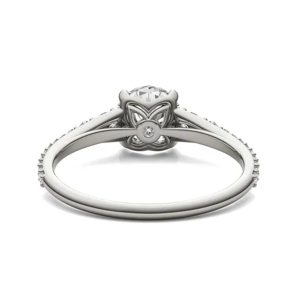 Round Hearts & Arrows Signature Graduated Side-Stone Engagement Ring