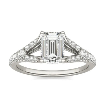 Emerald Duet Engagement Ring