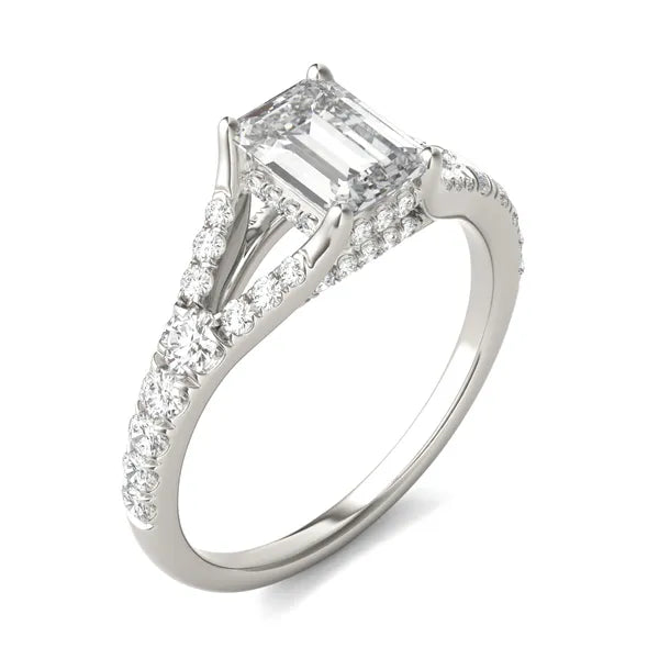 Emerald Classic Two Stone Engagement Ring