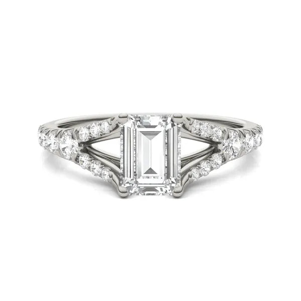 Emerald Classic Two Stone Engagement Ring