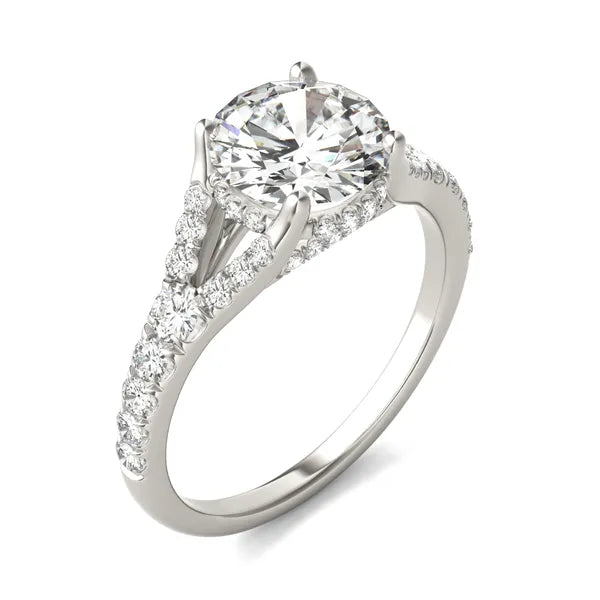 Round Brilliant Duet Engagement Ring