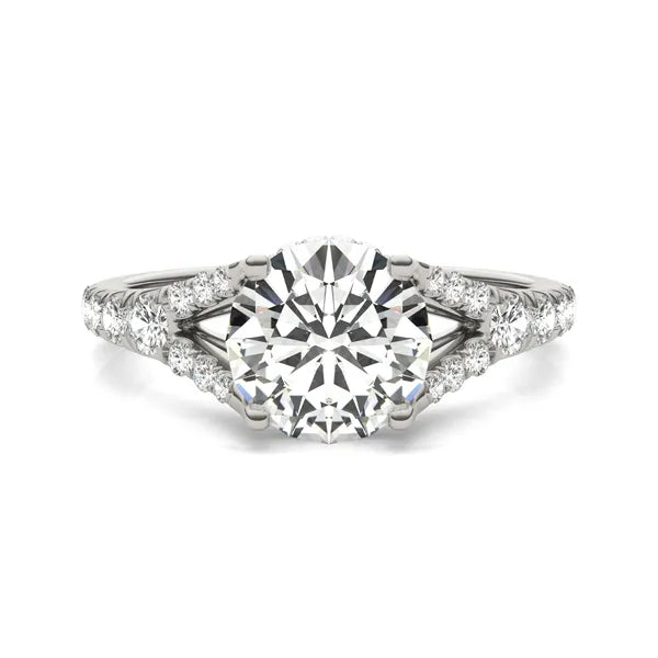 Round Brilliant Duet Engagement Ring