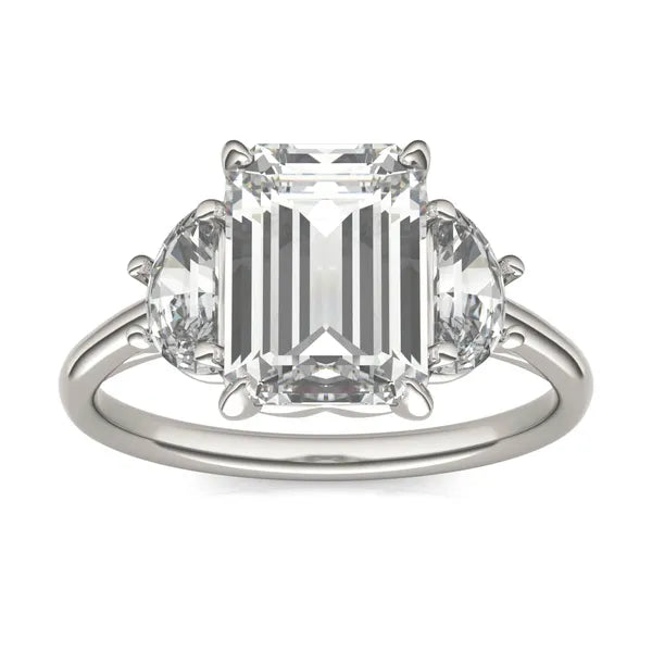 Emerald Signature Half Moon Three-Stone Engagement Ring