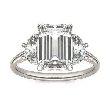 Emerald Signature Half Moon Three-Stone Engagement Ring