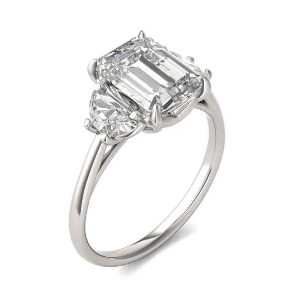 Emerald Signature Half Moon Three-Stone Engagement Ring