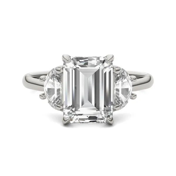 Emerald Eclipse of Love Three-Stone Engagement Ring