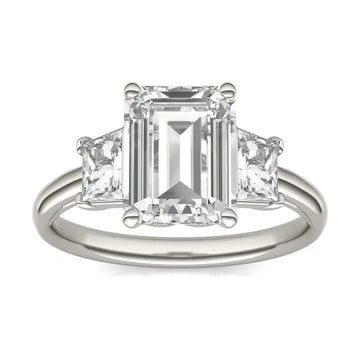 Emerald Signature Trapazoid Three-Stone Engagement Ring