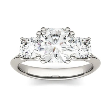 Cushion Trio Classic Engagement Ring