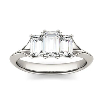 Emerald Trio Classic Engagement Ring