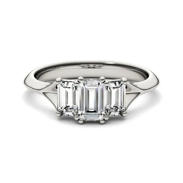 Emerald Trio Classic Engagement Ring