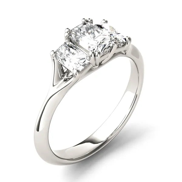 Radiant Trio Classic Engagement Ring