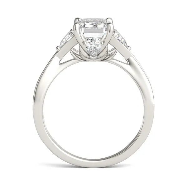 Emerald Trinity Spark Three-Stone Engagement Ring