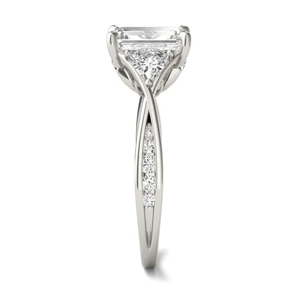 Emerald Trinity Spark Three-Stone Engagement Ring