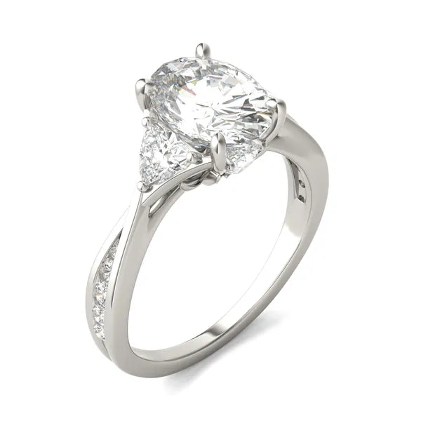 Oval Trinity Spark Three-Stone Engagement Ring