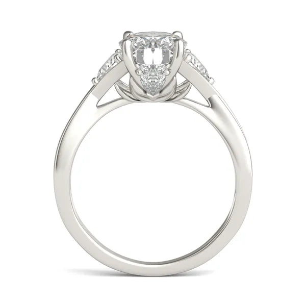 Oval Trinity Spark Three-Stone Engagement Ring