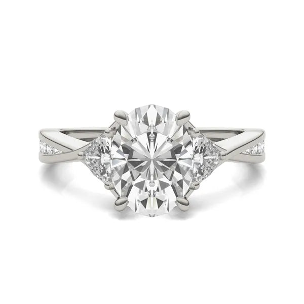 Oval Trinity Spark Three-Stone Engagement Ring
