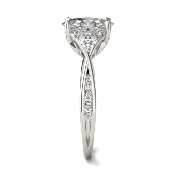 Oval Trinity Spark Three-Stone Engagement Ring