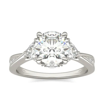 Round Brilliant Expressions Three-Stone Engagement Ring