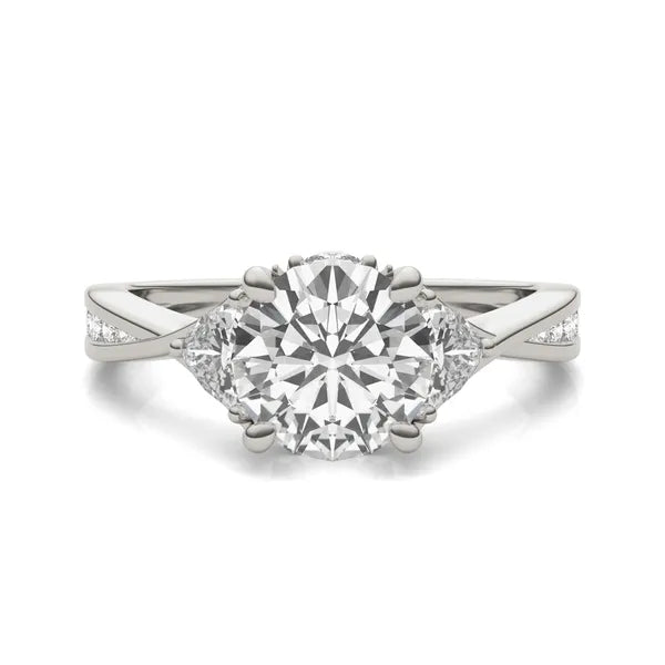 Round Brilliant Expressions Three-Stone Engagement Ring