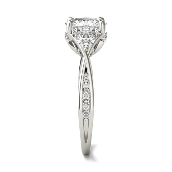 Round Brilliant Expressions Three-Stone Engagement Ring