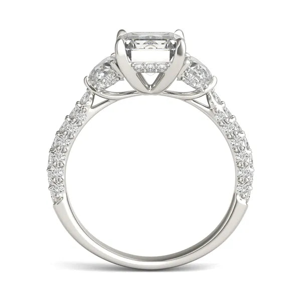 Emerald Lumina Three-Stone Engagement Ring