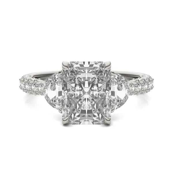 Radiant Lumina Three-Stone Engagement Ring