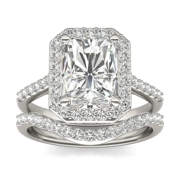 Radiant Signature Accented Halo Bridal Set