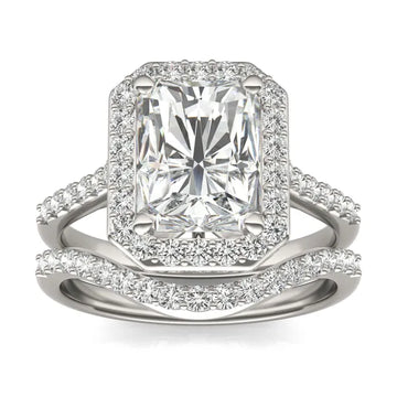 Radiant Signature Accented Halo Bridal Set