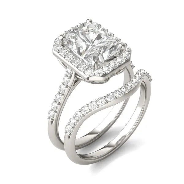 Radiant Signature Accented Halo Bridal Set
