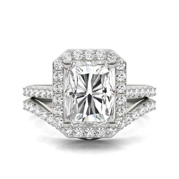 Radiant Signature Accented Halo Bridal Set