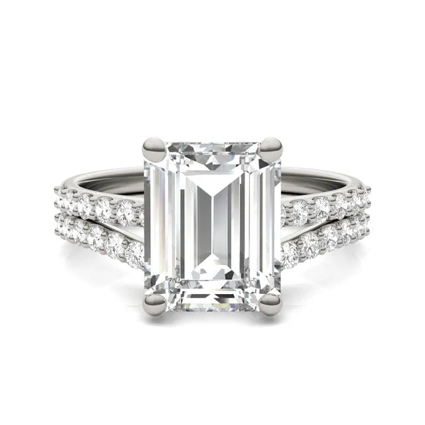 Emerald Ethereal Side-Stone Bridal Set