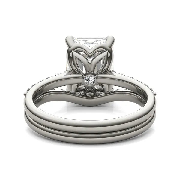 Emerald Ethereal Side-Stone Bridal Set