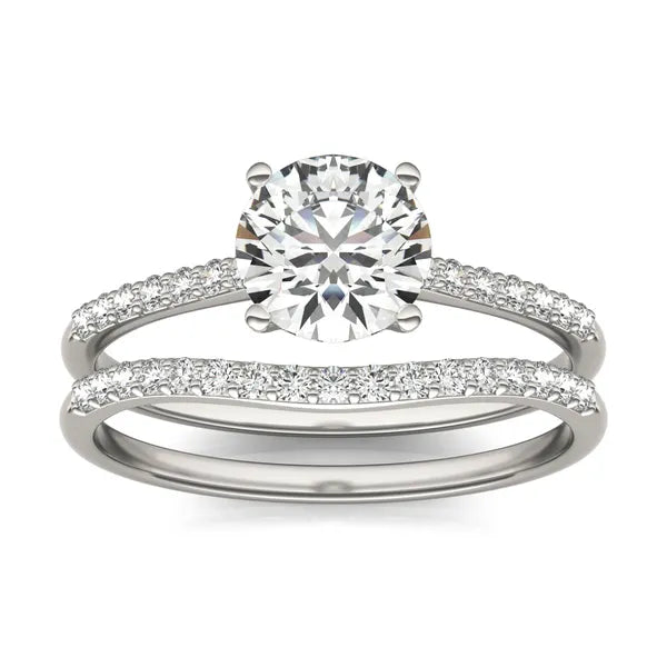 Round Brilliant Signature Petite Side-Stone Bridal Set