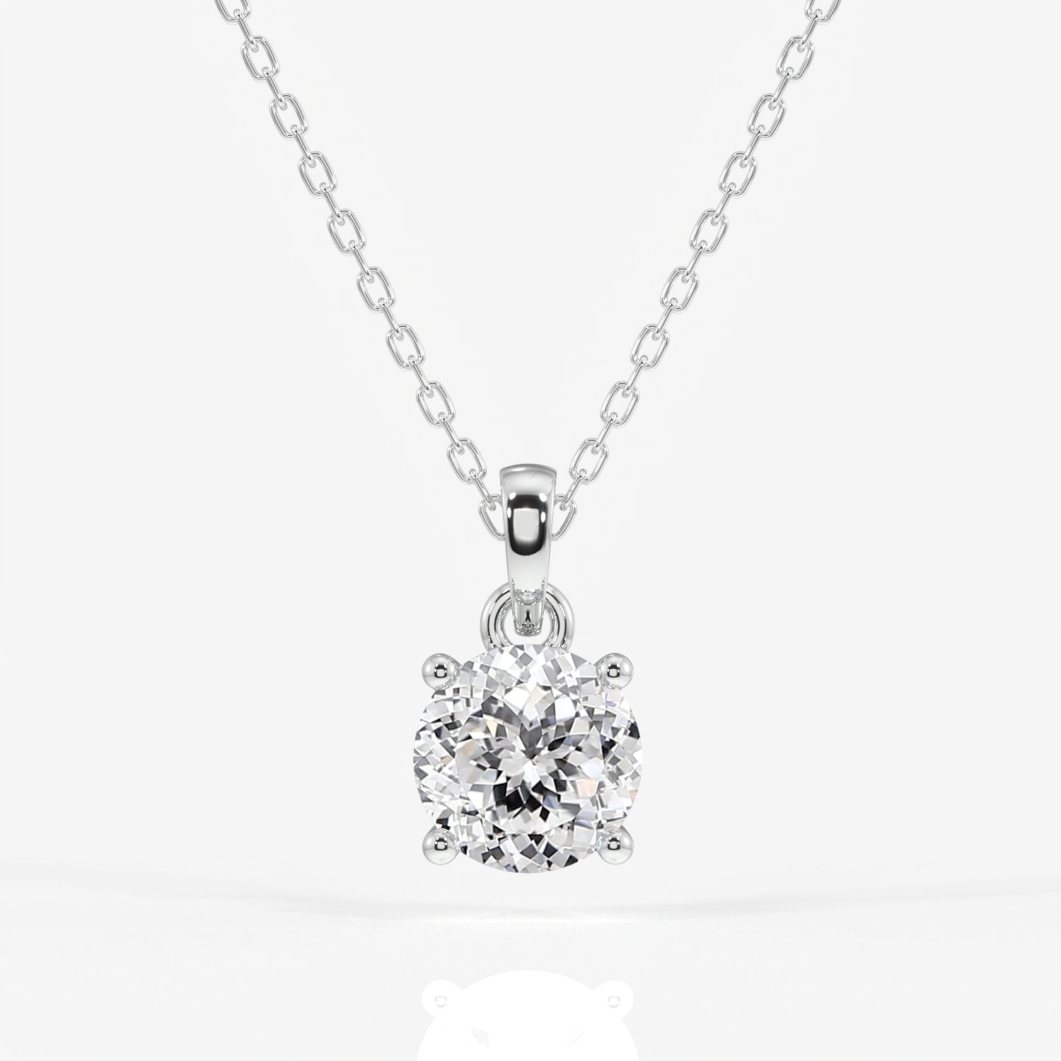 Portuguese Cut Brilliant Moissanite Diamond Solitaire Four Prongs 925 Sterling Silver Pendant