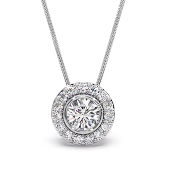 Radiant Round cut Moissanite Pendant | 925 sterling silver| GRA certified Moissanites
