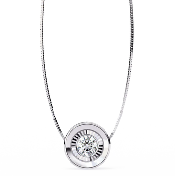 Bezel Round Pendant in Excellent cut  Lab grown Moissanite Diamonds in 925 silver