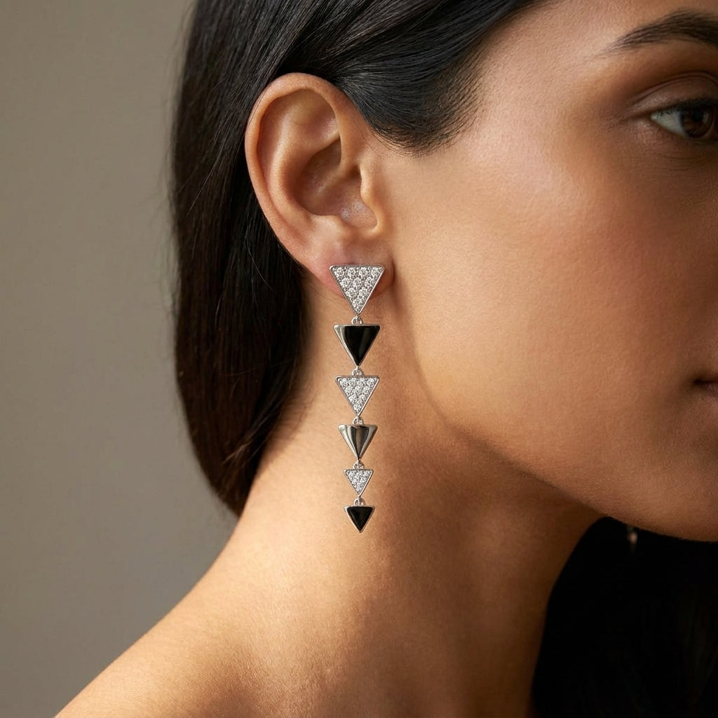 Meiara AI Lifestyle — Aria Starlight Triangle Drop Earrings