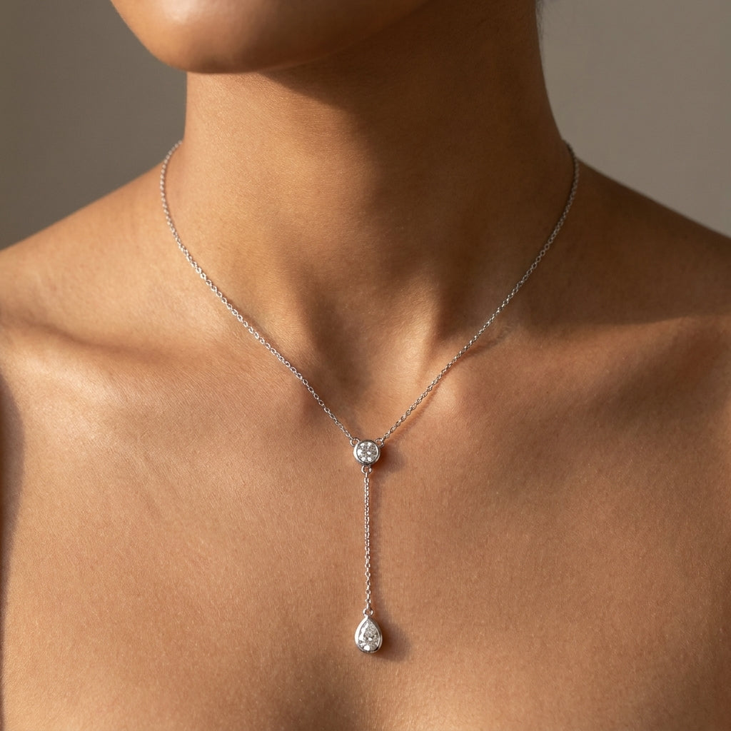 Meiara AI Lifestyle — Aria Bezel Lariat Necklace