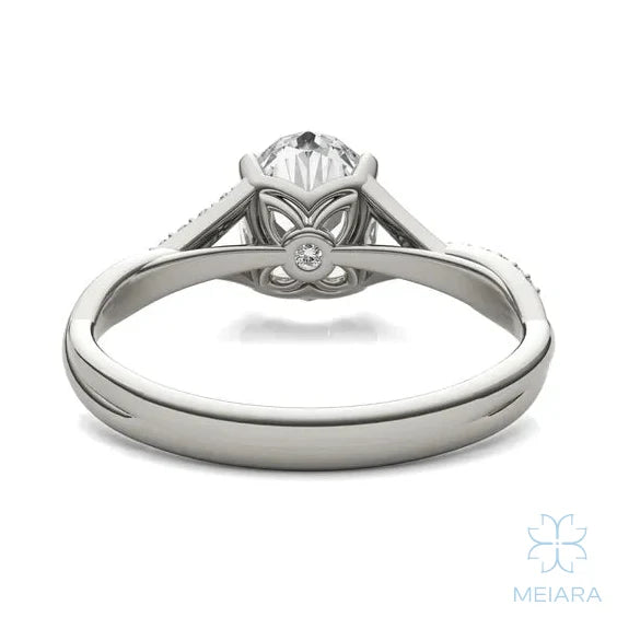 Eve Oval Twisted Side-Stone Engagement Ring