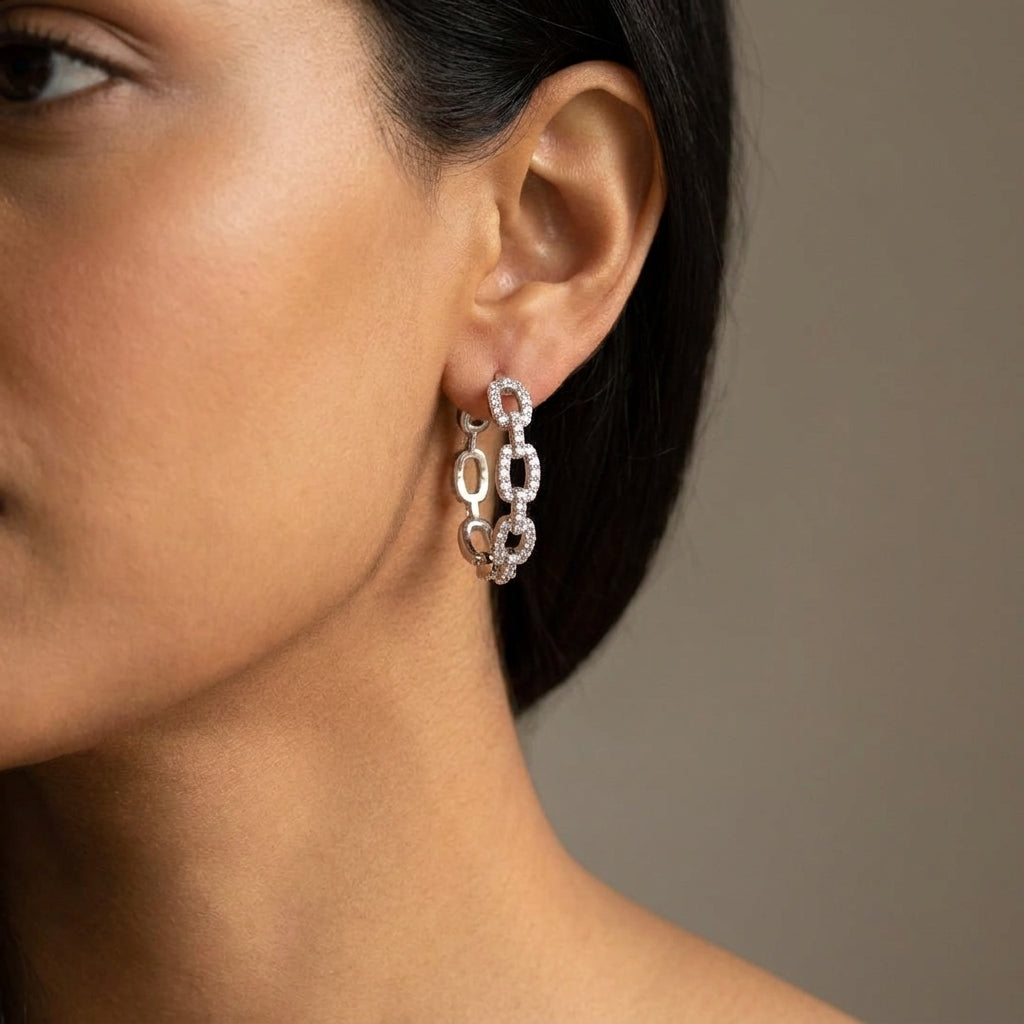 Meiara AI Lifestyle — Lume Chain Link Glow Hoop Earrings