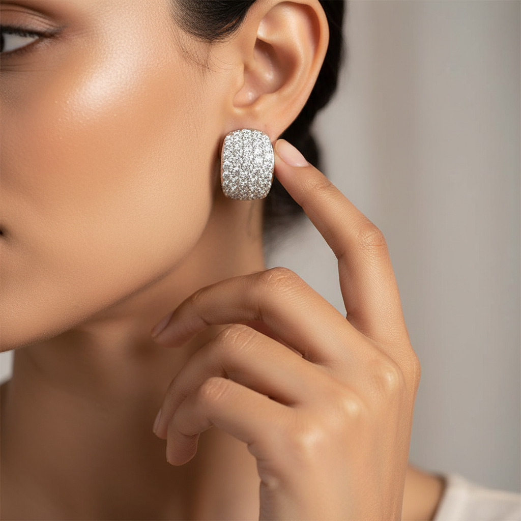 Meiara AI Lifestyle — Lume Domed Illusion Hoop Earrings