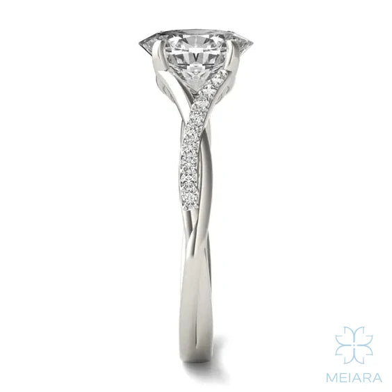Eve Oval Twisted Side-Stone Engagement Ring