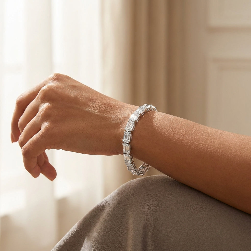 Meiara AI Lifestyle — Eve Emerald East West Tennis Bracelet