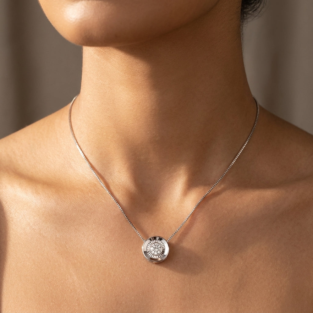 Meiara AI Lifestyle — Eve Bezel Round Pendant