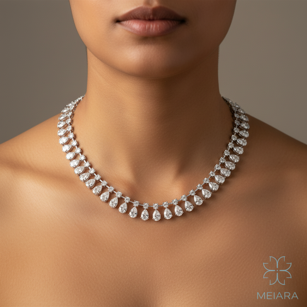 Meiara AI Lifestyle — Eve Elizabeth Pear Tennis Necklace