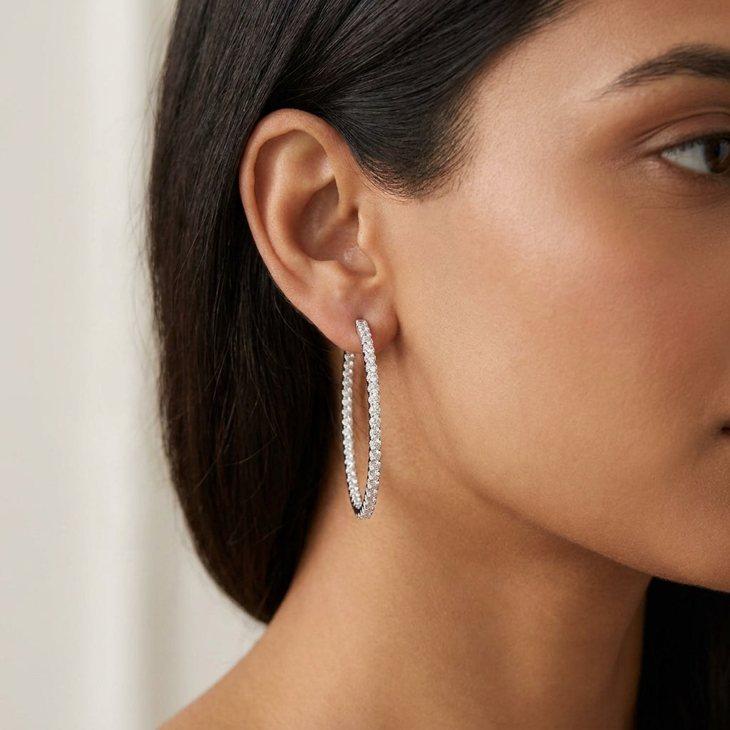 Meiara AI Lifestyle — Eve Round Cut Bigger Hoop Earrings