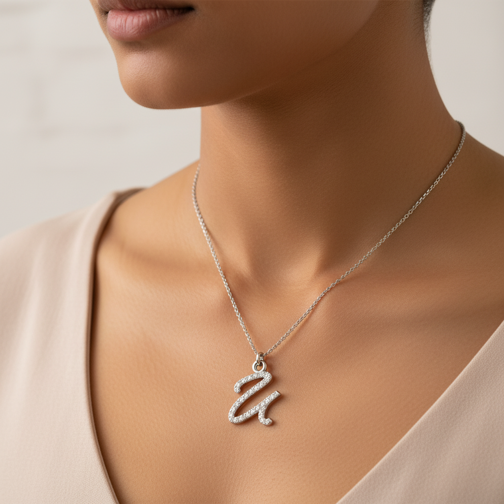 Meiara AI Lifestyle — Eve Script Initial 'U' Pendant
