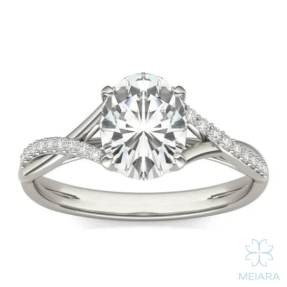 Eve Oval Twisted Side-Stone Engagement Ring
